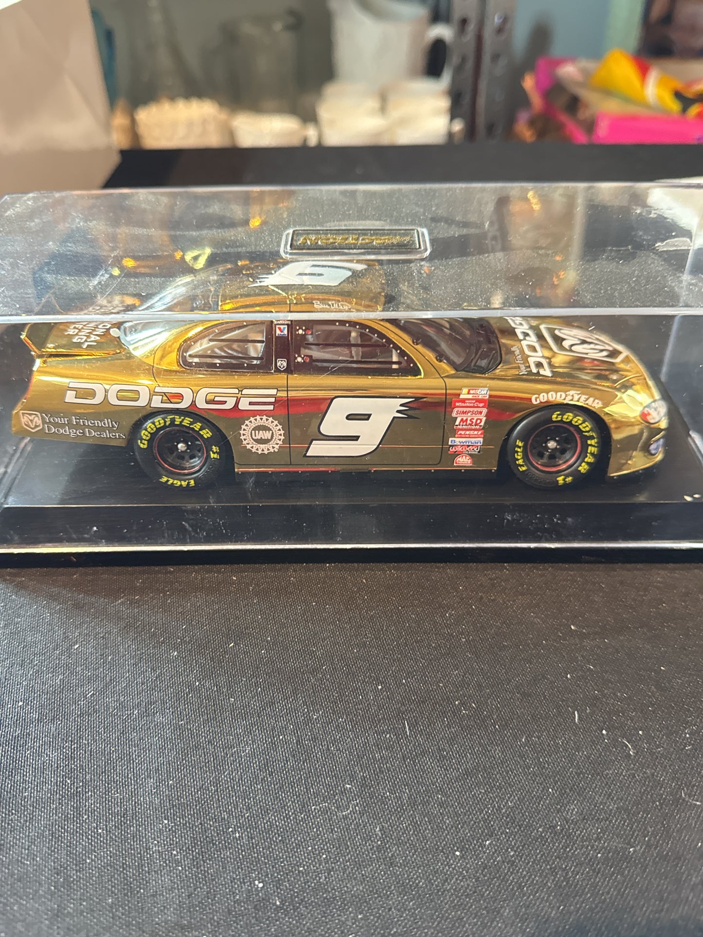 Race Fans Collectibles 1:24 Bill Elliott #9 2001 Dodge Intrepid NASCAR 24K Gold Stock Car New in Box