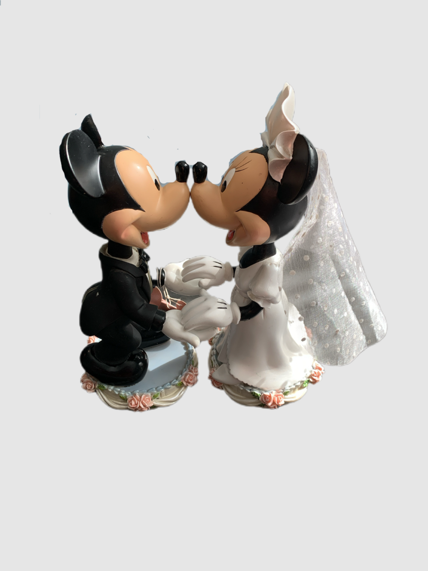 Walt Disney World Mickey and Minnie Bride and Groom Bobble Head Figures Rare