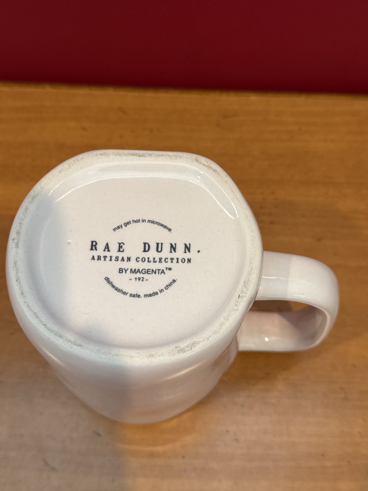 Rae Dunn “FUEL” White Coffee Mug by Magenta New 4 7/8" Tall