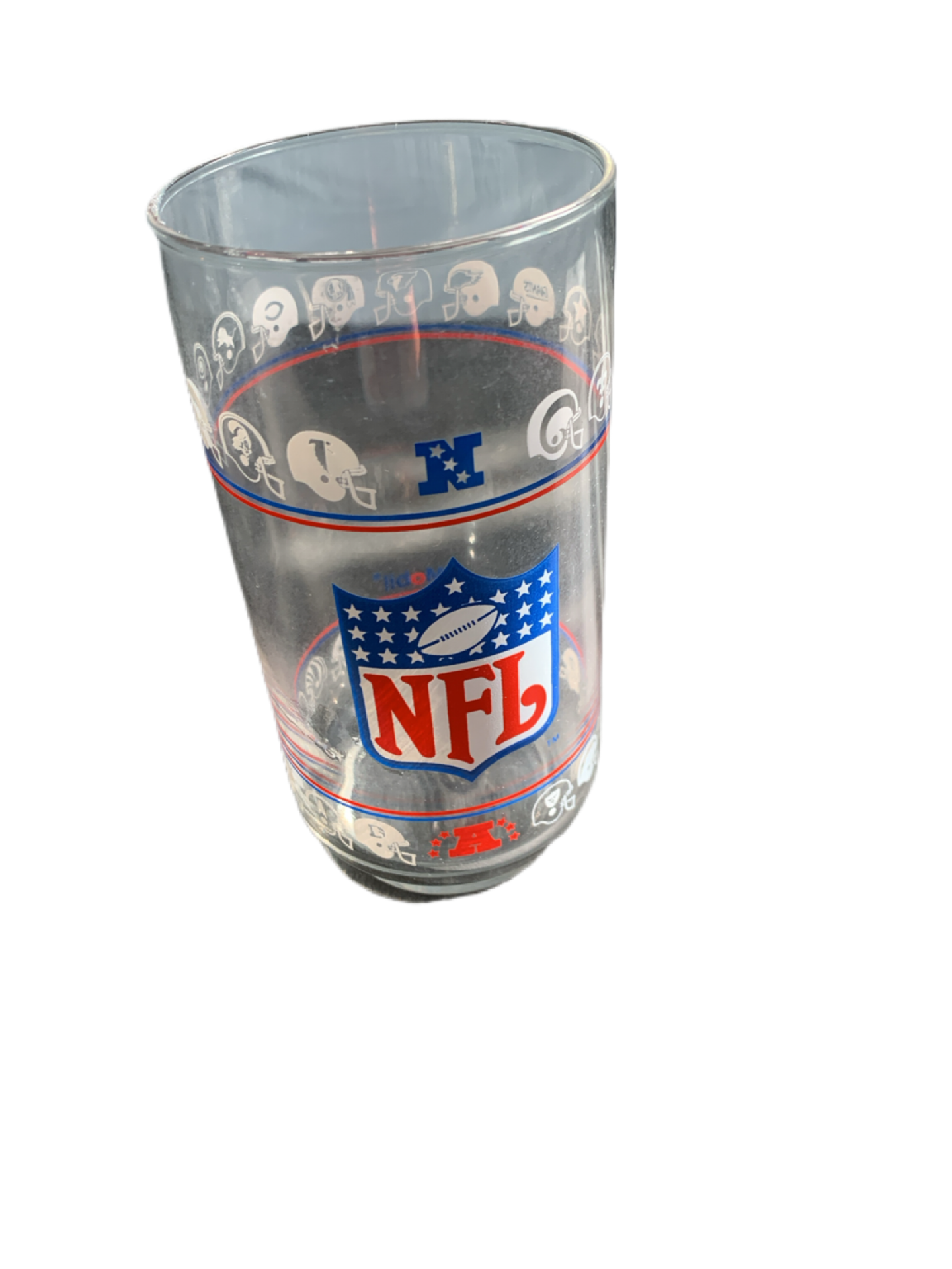 Vintage 1980 NFL NFC & AFC 6" Drinking Glass Mobil Football