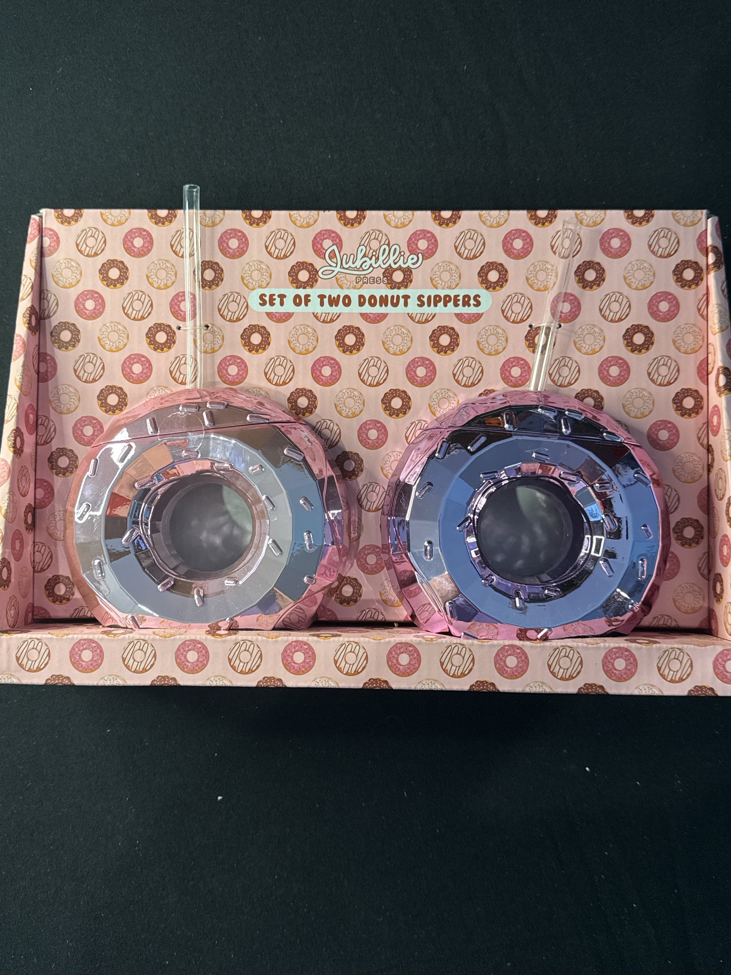 Jubilee Press Set of Two Donut Sippers Plastic New in Box