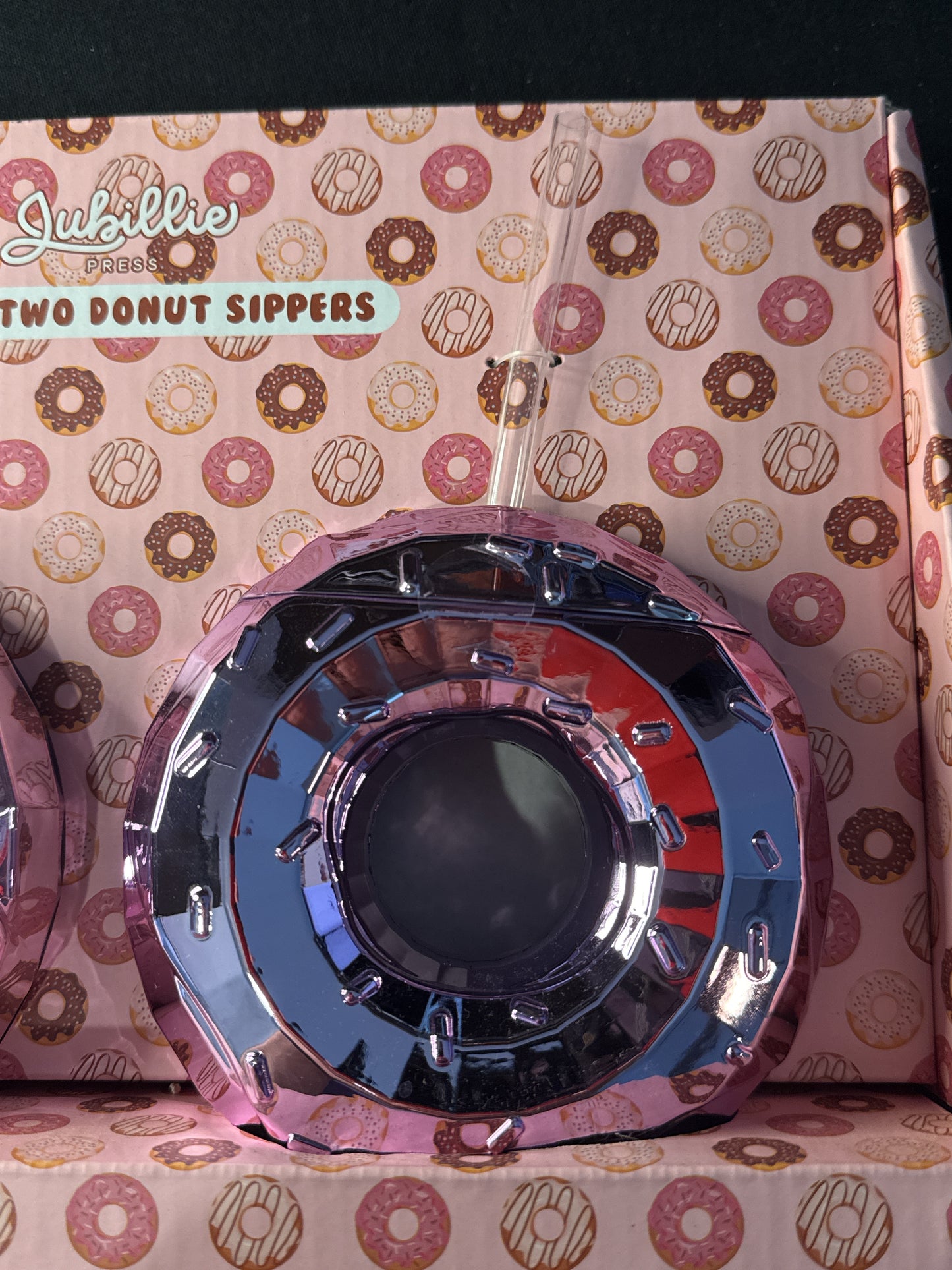 Jubilee Press Set of Two Donut Sippers Plastic New in Box