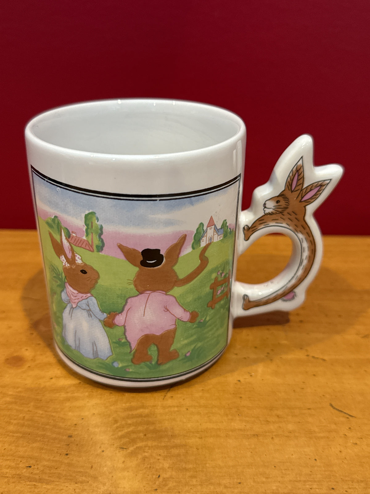 1993 McCrory Peter Rabbit Easter Bunny Mug with Rabbit-Shaped Handle 4" Tall