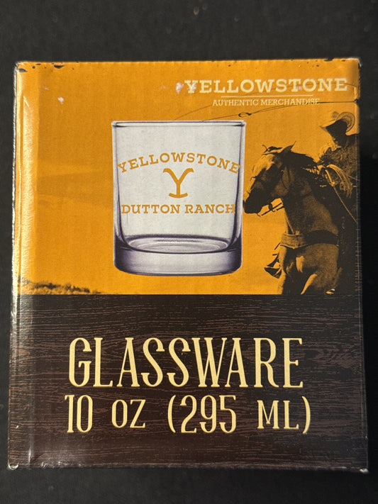 Yellowstone Dutton Ranch Glassware 10oz Whiskey Glass New in Box