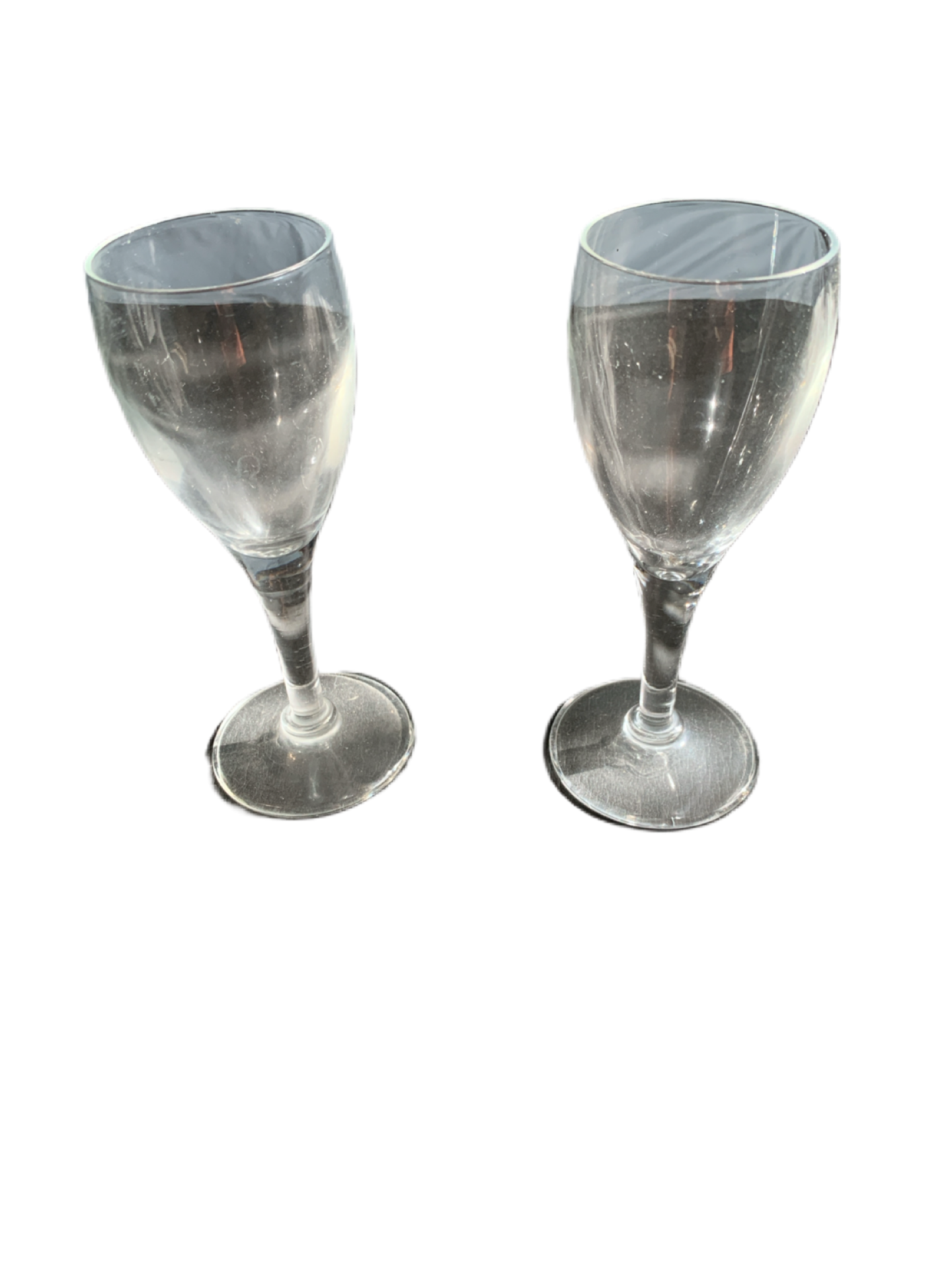 Pair of Small Cordial Drink Glasses 5" Tall