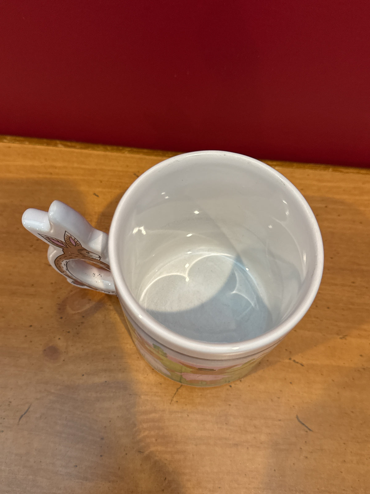 1993 McCrory Peter Rabbit Easter Bunny Mug with Rabbit-Shaped Handle 4" Tall
