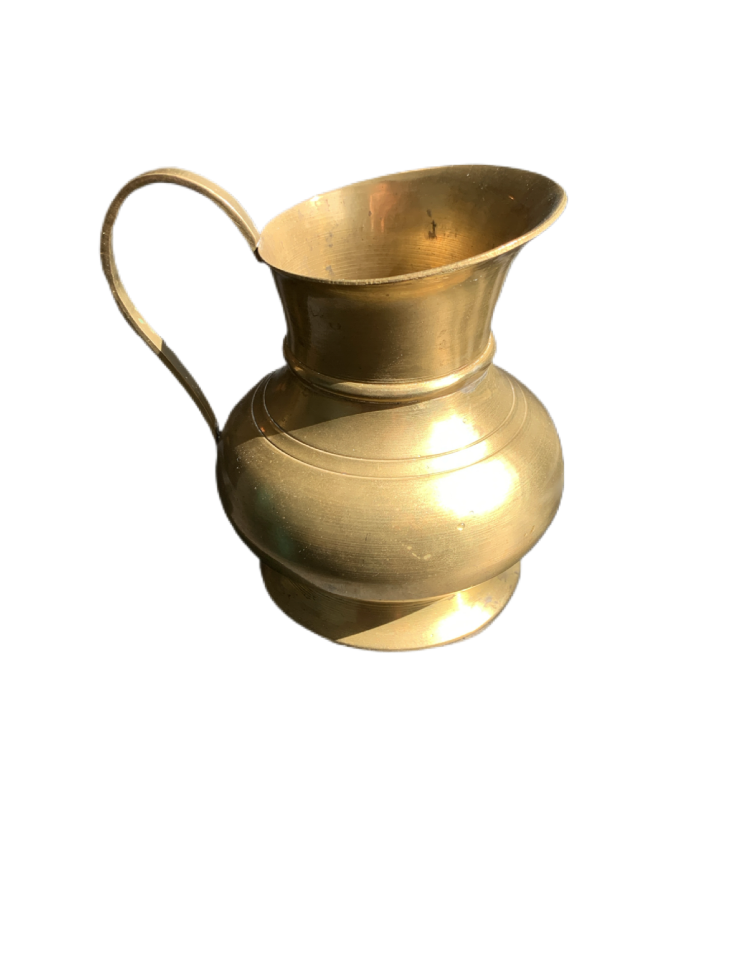 Vintage Brass Pitcher Metal Etched "India" on bottom.