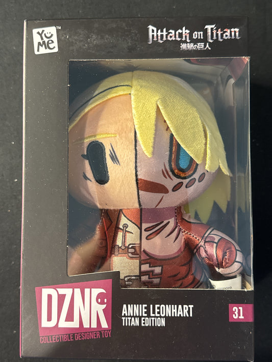 YuMe Attack On Titan 7" DZNR Collectible Plush Annie Leonhart Titan Edition #31 New in Box