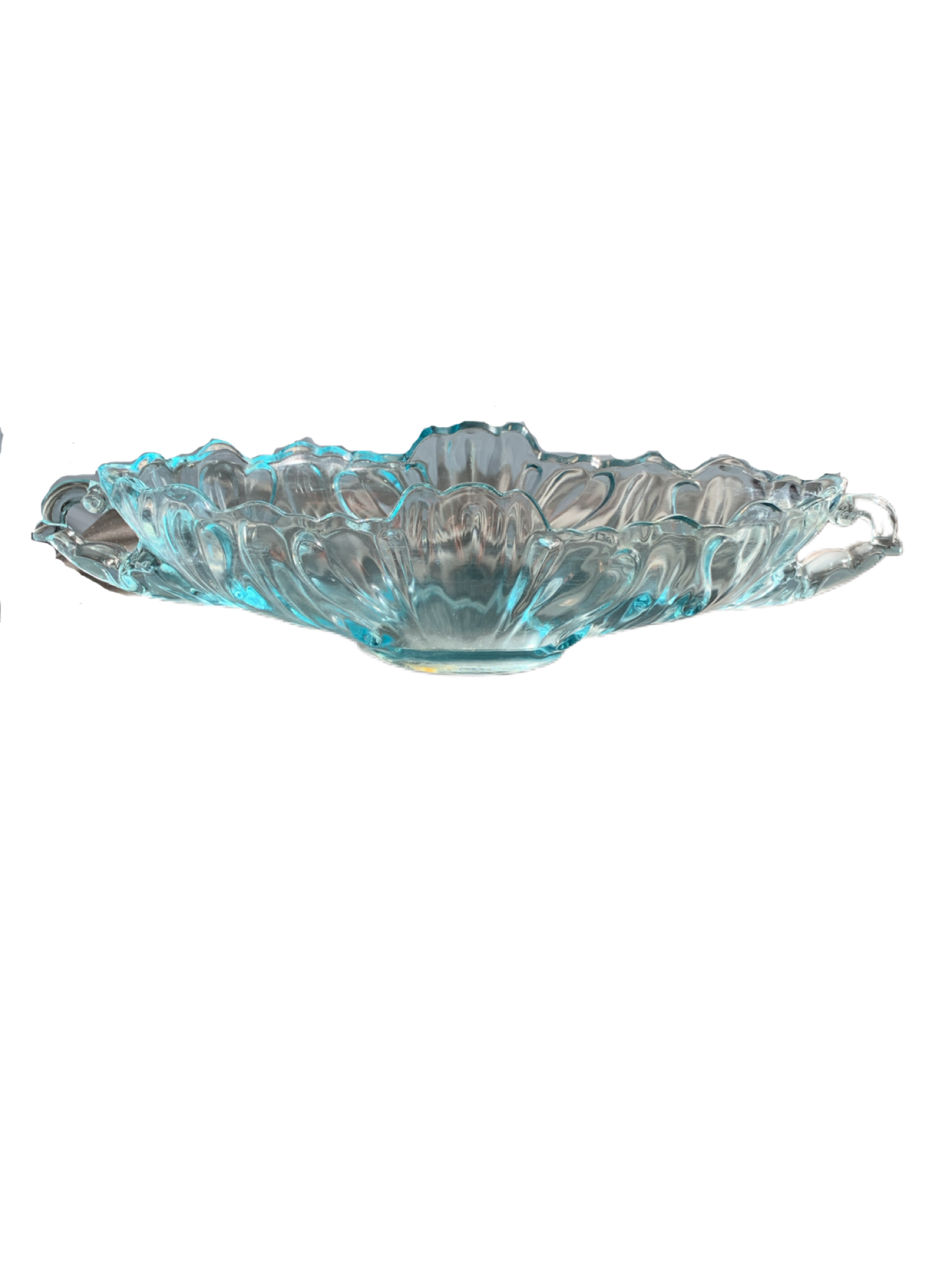 Gondola Vintage Blue Glass 17" Oval Bowl by Jeannette