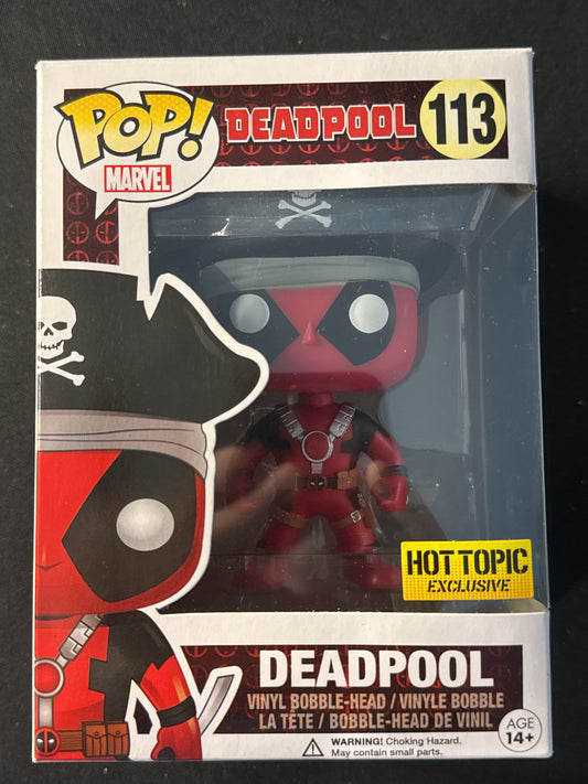 Funko Pop! Marvel Deadpool #113 Deadpool Vinyl Bobble Head Hot Topic Exclusive New in Box