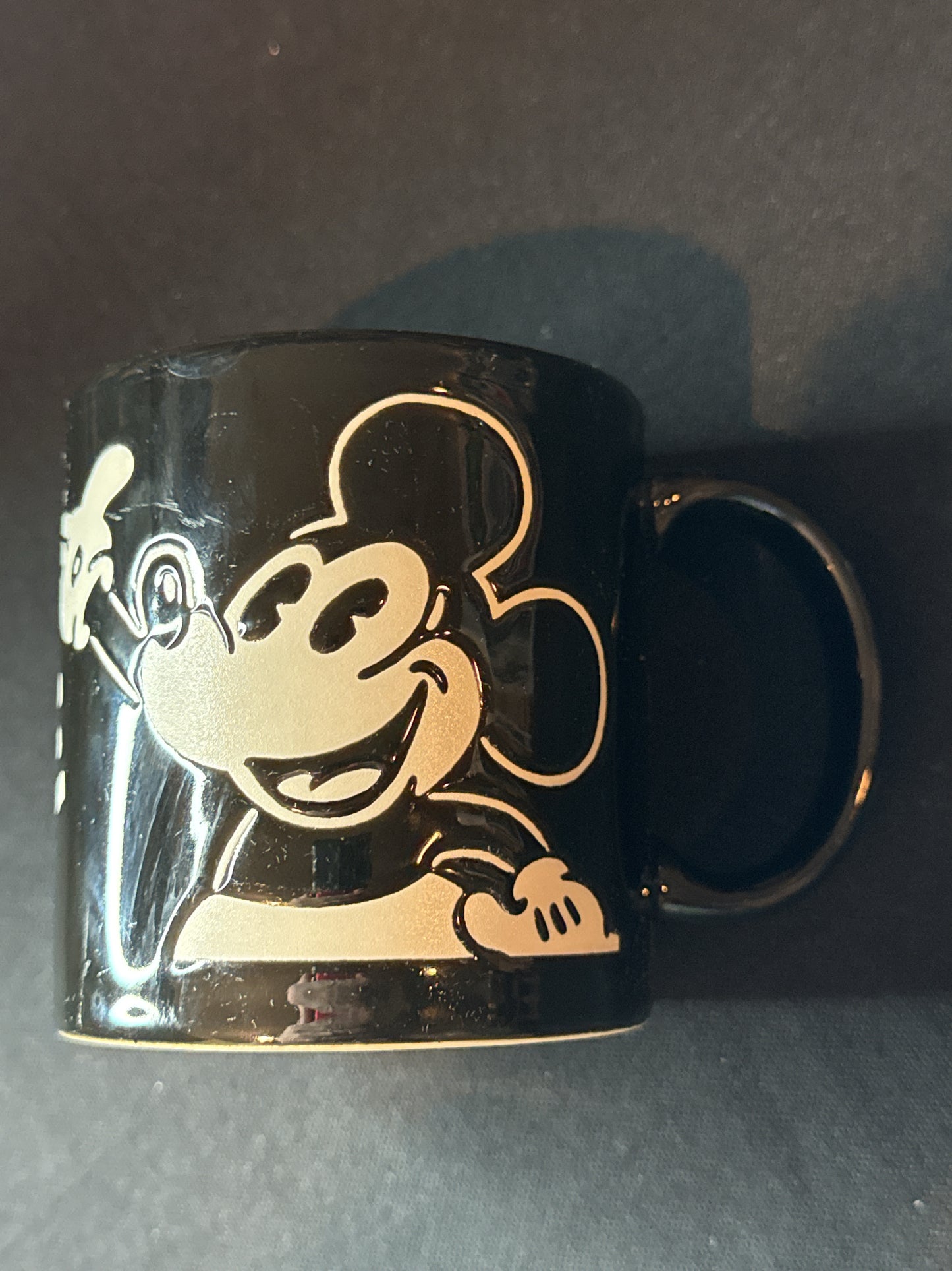 Mickey Mouse Disney 12oz Black and White Coffee Mug Cup Retro Collectible