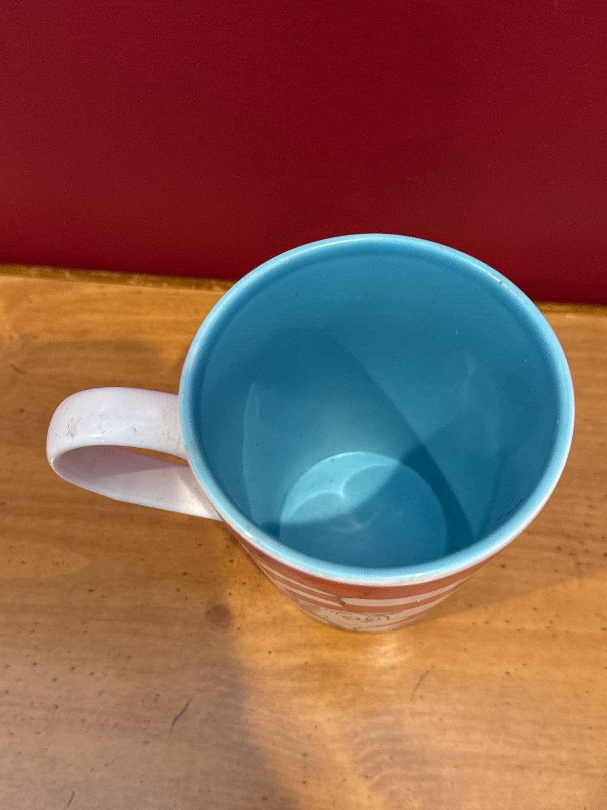 Dr. Seuss Cat in the Hat Striped Coffee Mug with Blue Interior by Vandor 4.5" Tall