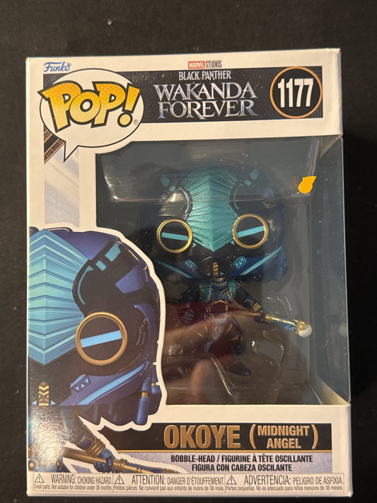 Funko Pop! Black Panther Wakanda Forever #1177 Okoye (Midnight Angel) Bobble Head NIB