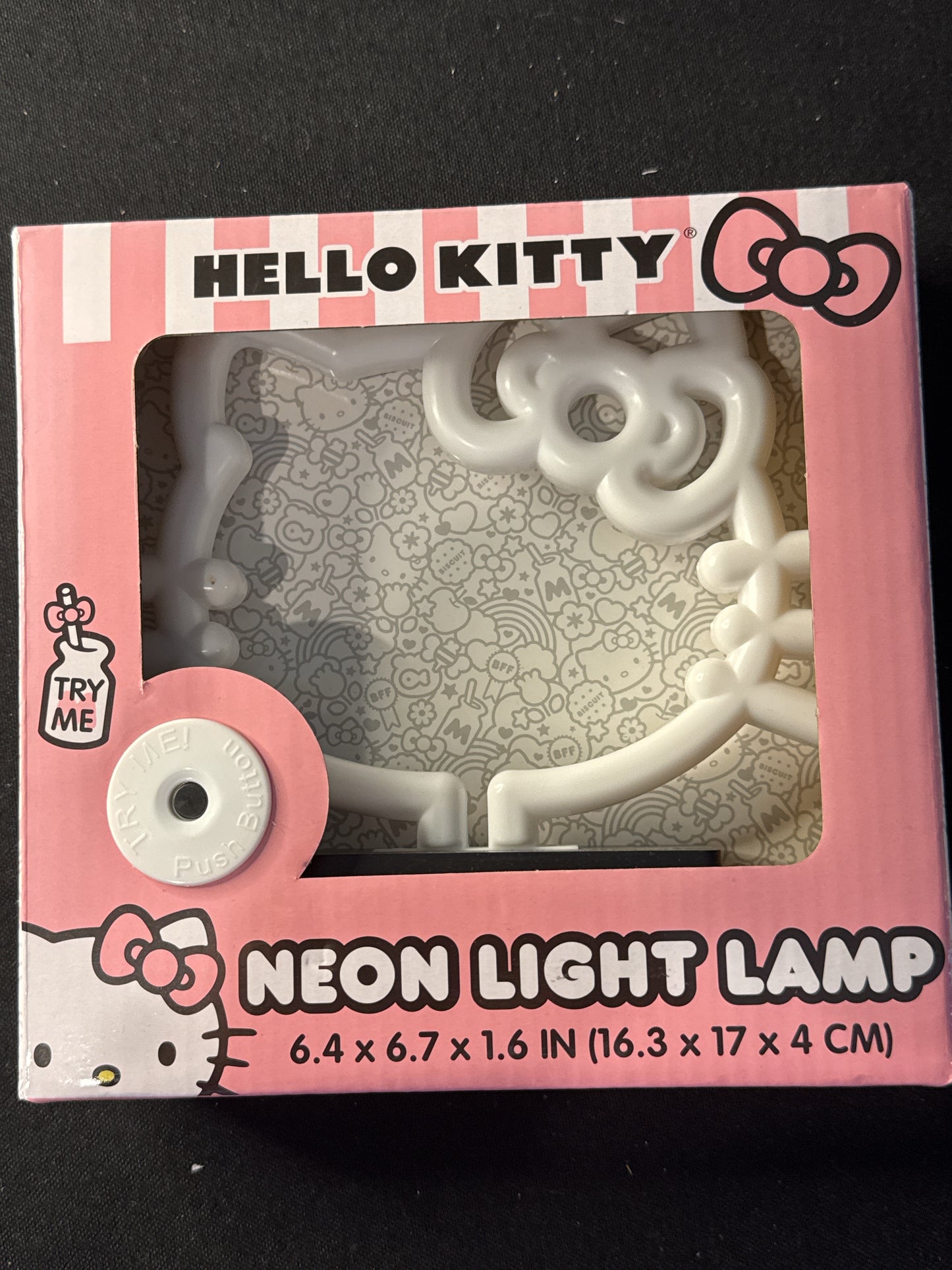 Sanrio Hello Kitty Face Silhouette Pink Fuchsia Light Lamp Works New in Box