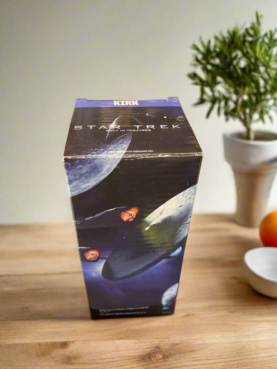 Star Trek Collectible Glass Captain Kirk New in Plastic and Box 6" Tall Burger King Collection