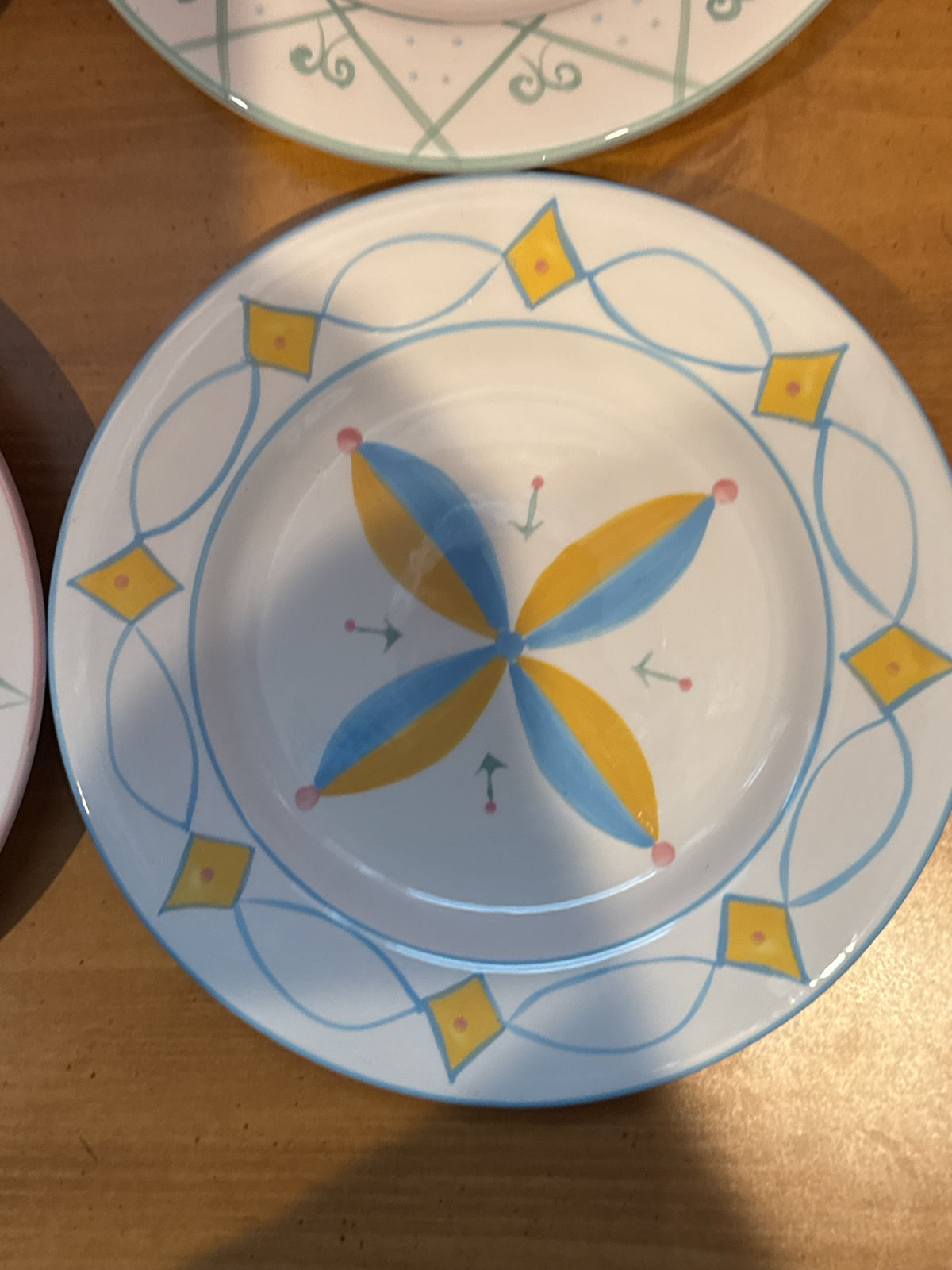 Mesa International Pastel Floral & Geometric Plates, Set of 4 9" Plates