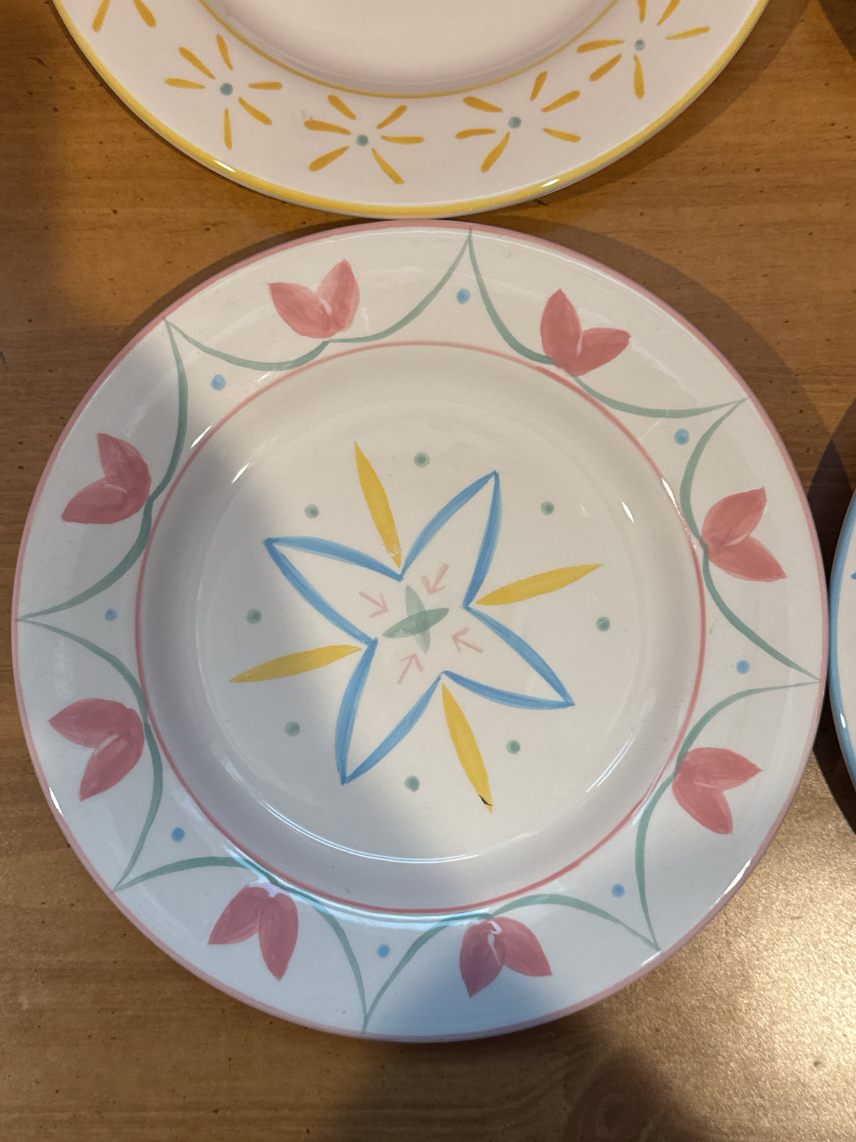 Mesa International Pastel Floral & Geometric Plates, Set of 4 9" Plates