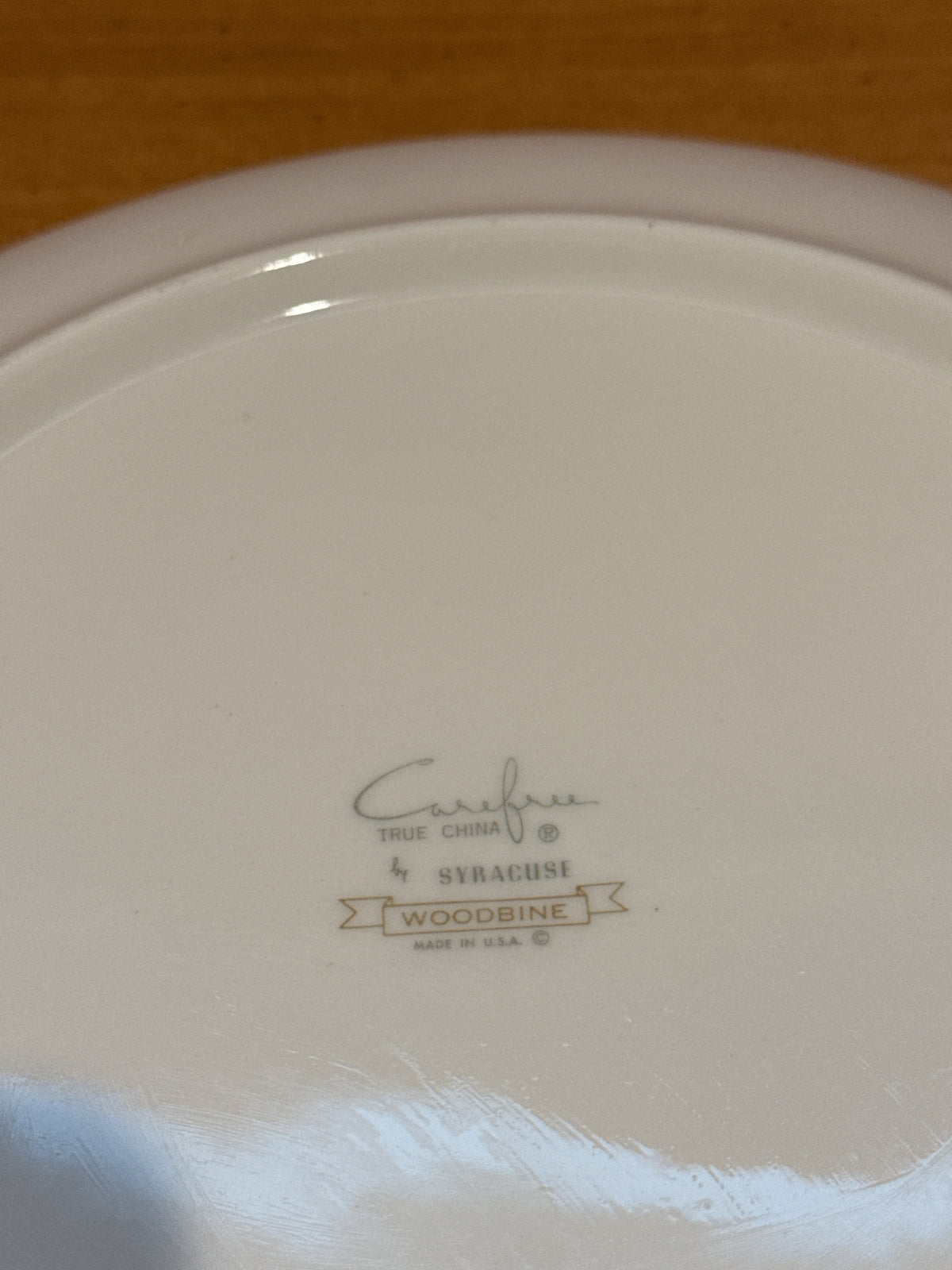 Syracuse Carefree “Woodbine” Plate with Teal & Taupe Leaf Design 10" Wide