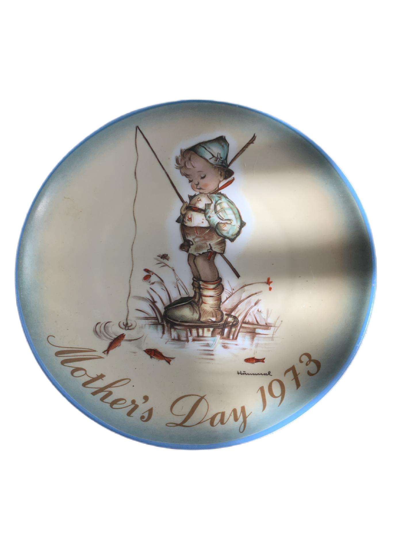 Hummel Mother's Day 1973 Devotion to Mother Collectible Plate 7.75" diameter.