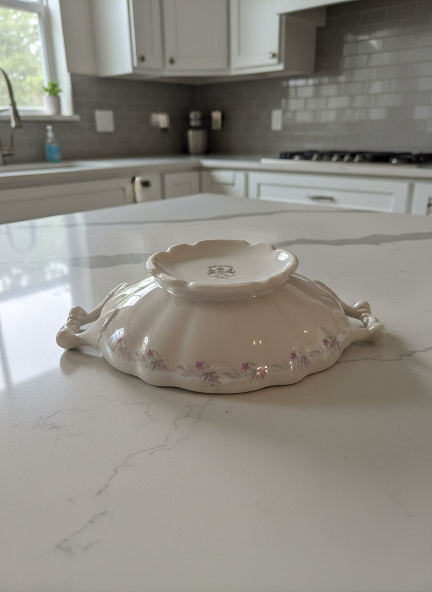 Oval Covered Vegetable Dish Minuet (Scalloped) by Royal Jackson 12" L x 7.5" W x 6.5" T