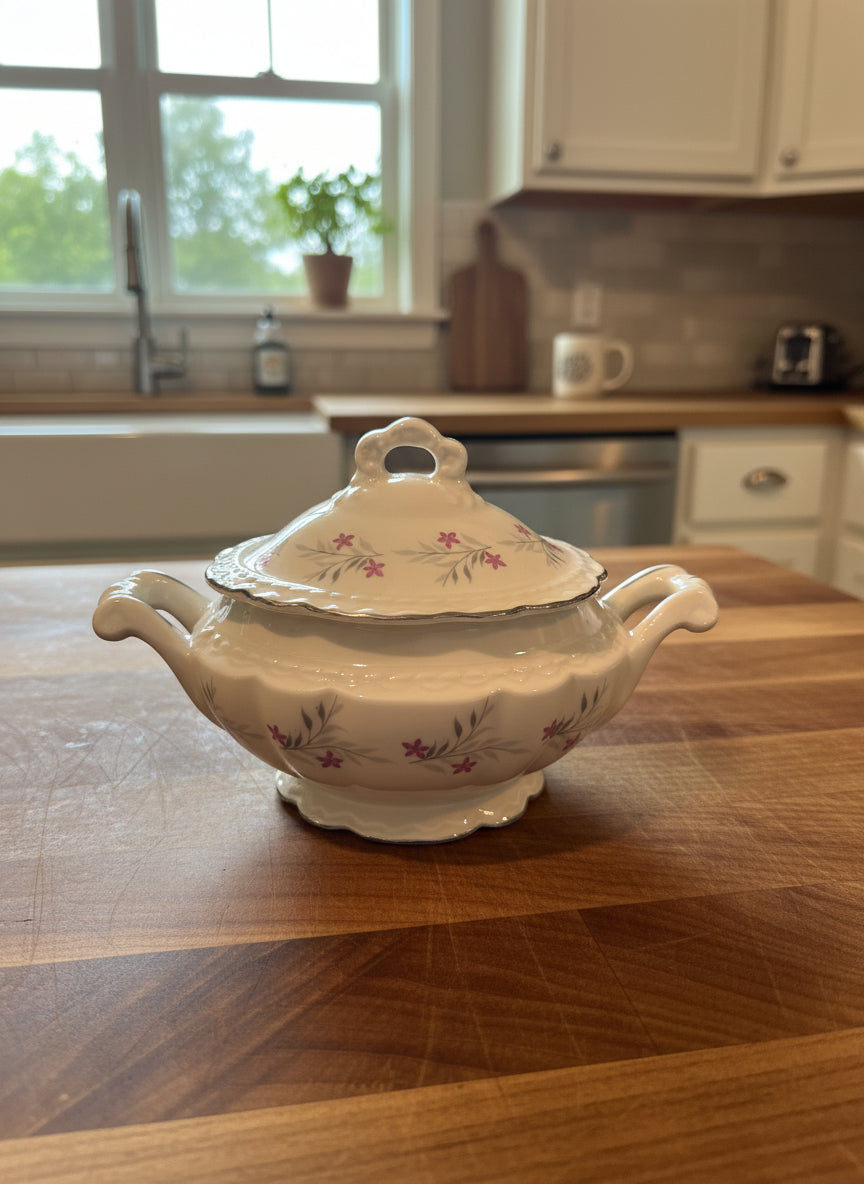 Sugar Bowl & Lid Royal Jackson Minuet (Scalloped) 7" W x 5" T