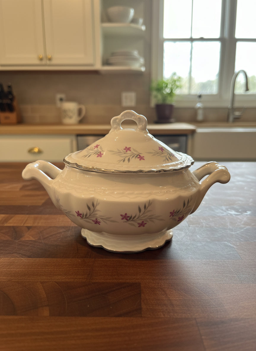 Sugar Bowl & Lid Royal Jackson Minuet (Scalloped) 7" W x 5" T