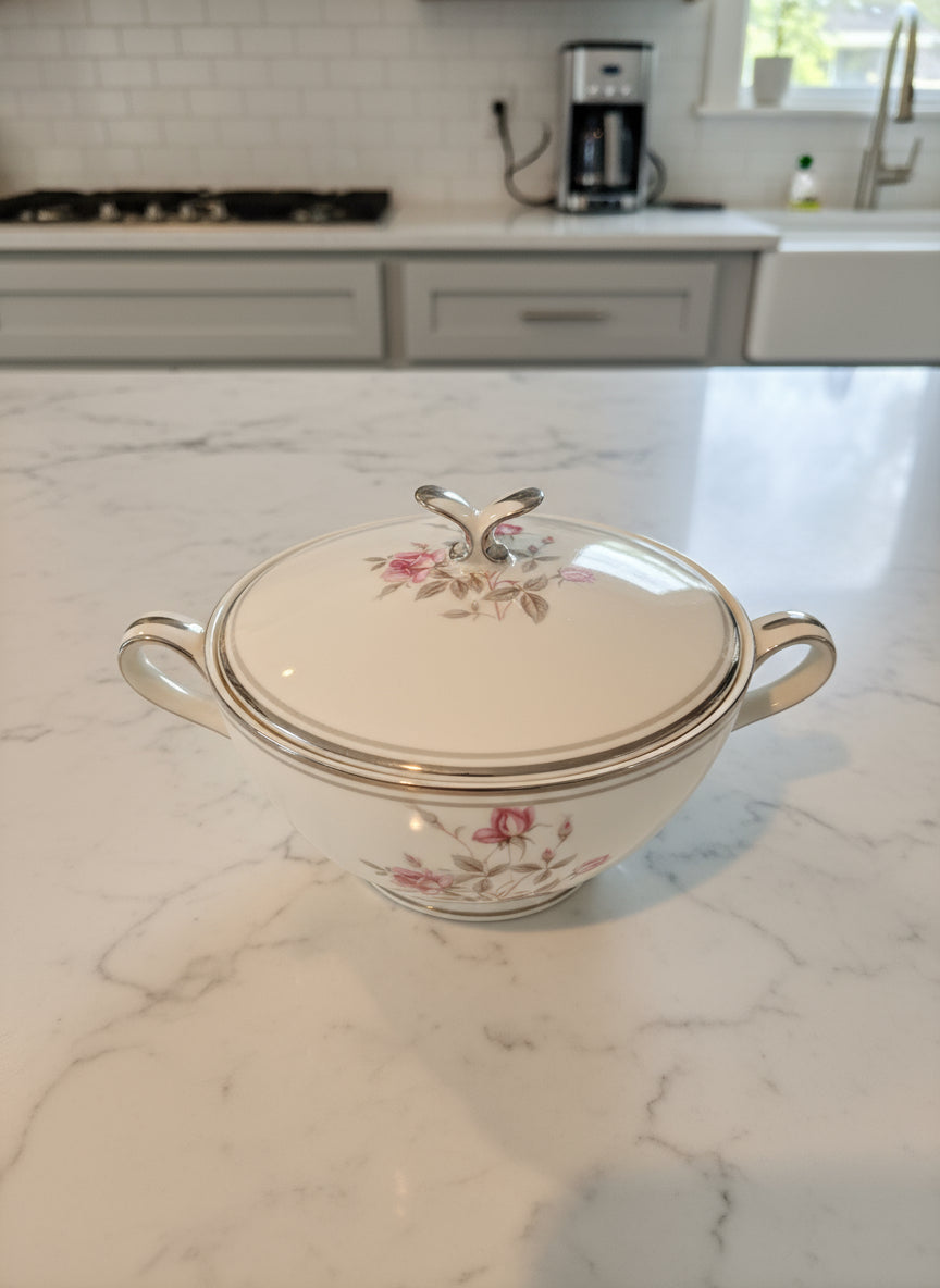 Noritake Sugar Bowl and Lid Pattern 5516 7" W x 3.5" T, 2" Tall To Top Of Bowl