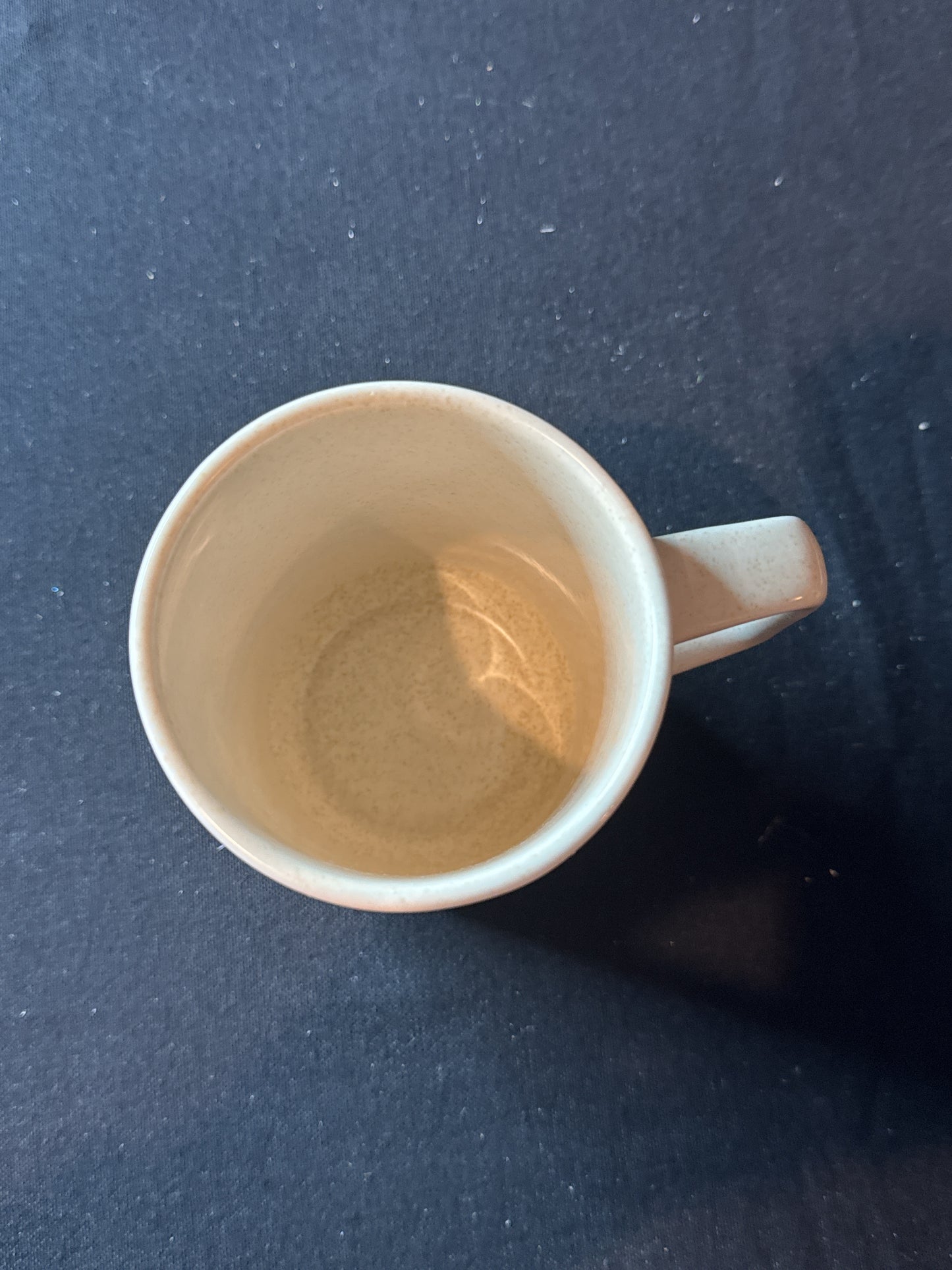 Tall Beige Speckled Ceramic Coffee Mug Cup 4.25" Tall No Branding