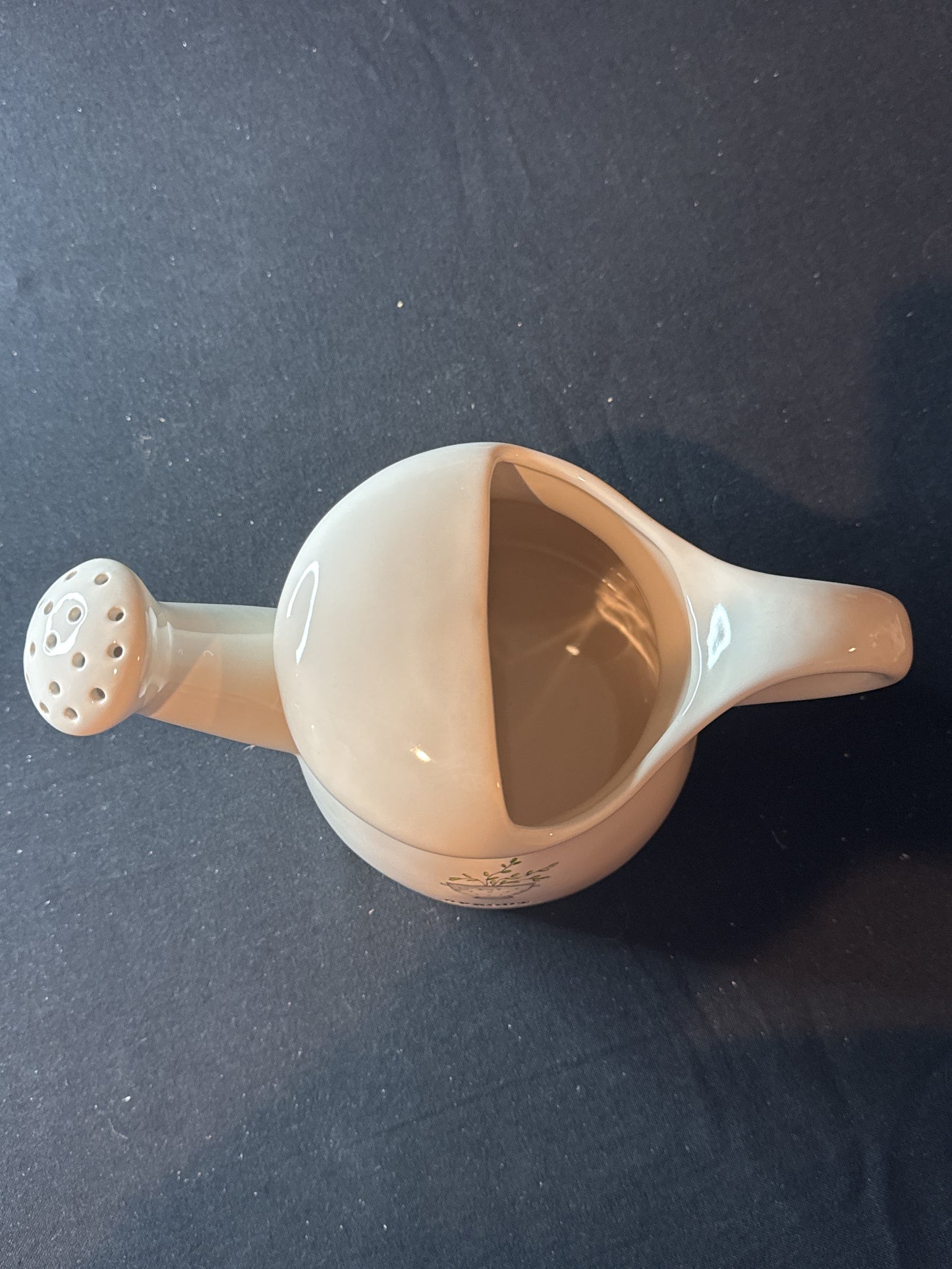 Rae Dunn SPROUT Watering Can Ceramic White New