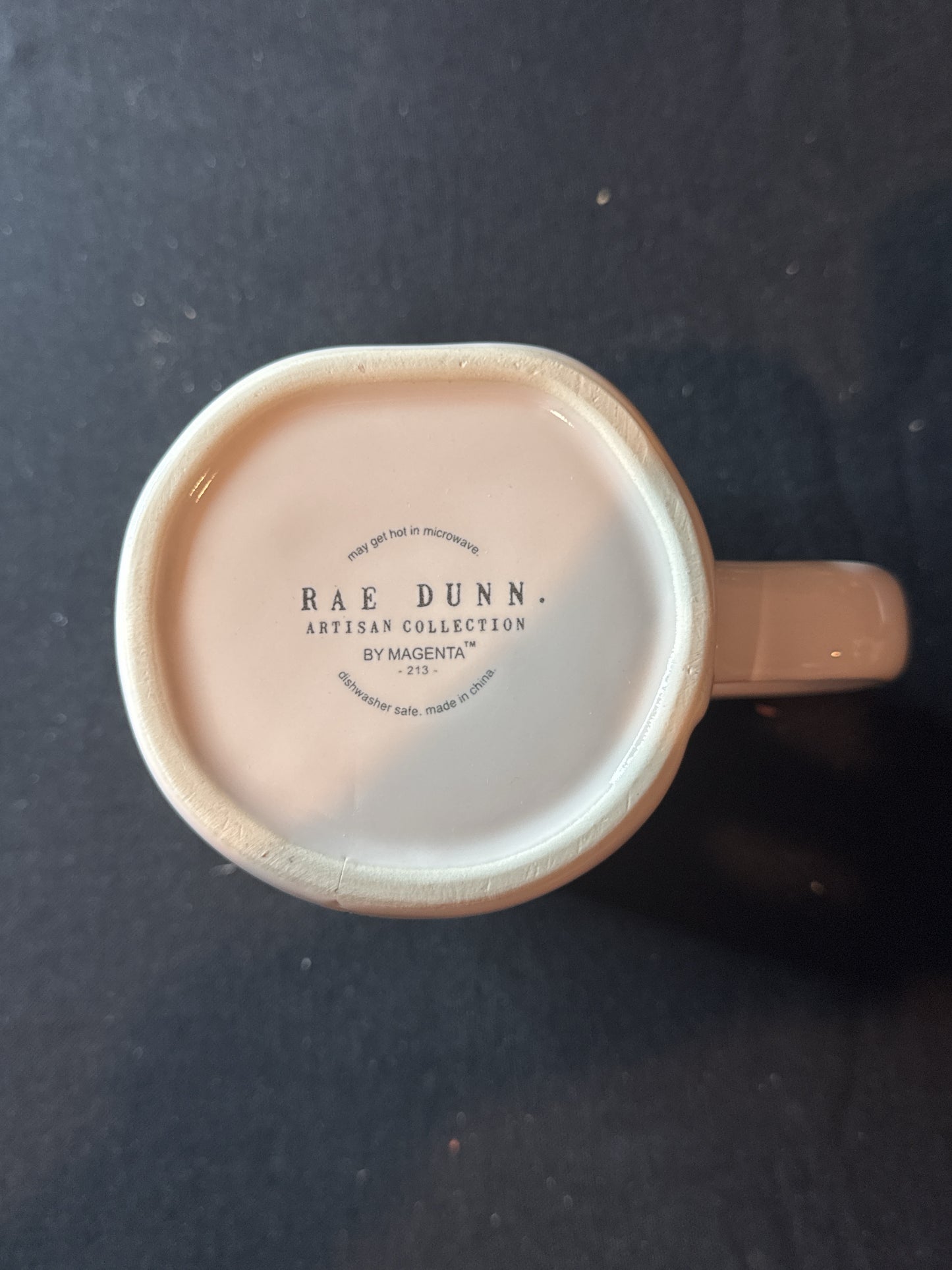 Rae Dunn White & Black Lettering Signature Mug Ceramic 4.75" Tall