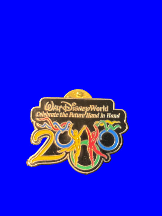 2000 Walt Disney World Celebrate The Future Hand In Hand Pin Colorful 1.25" Wide