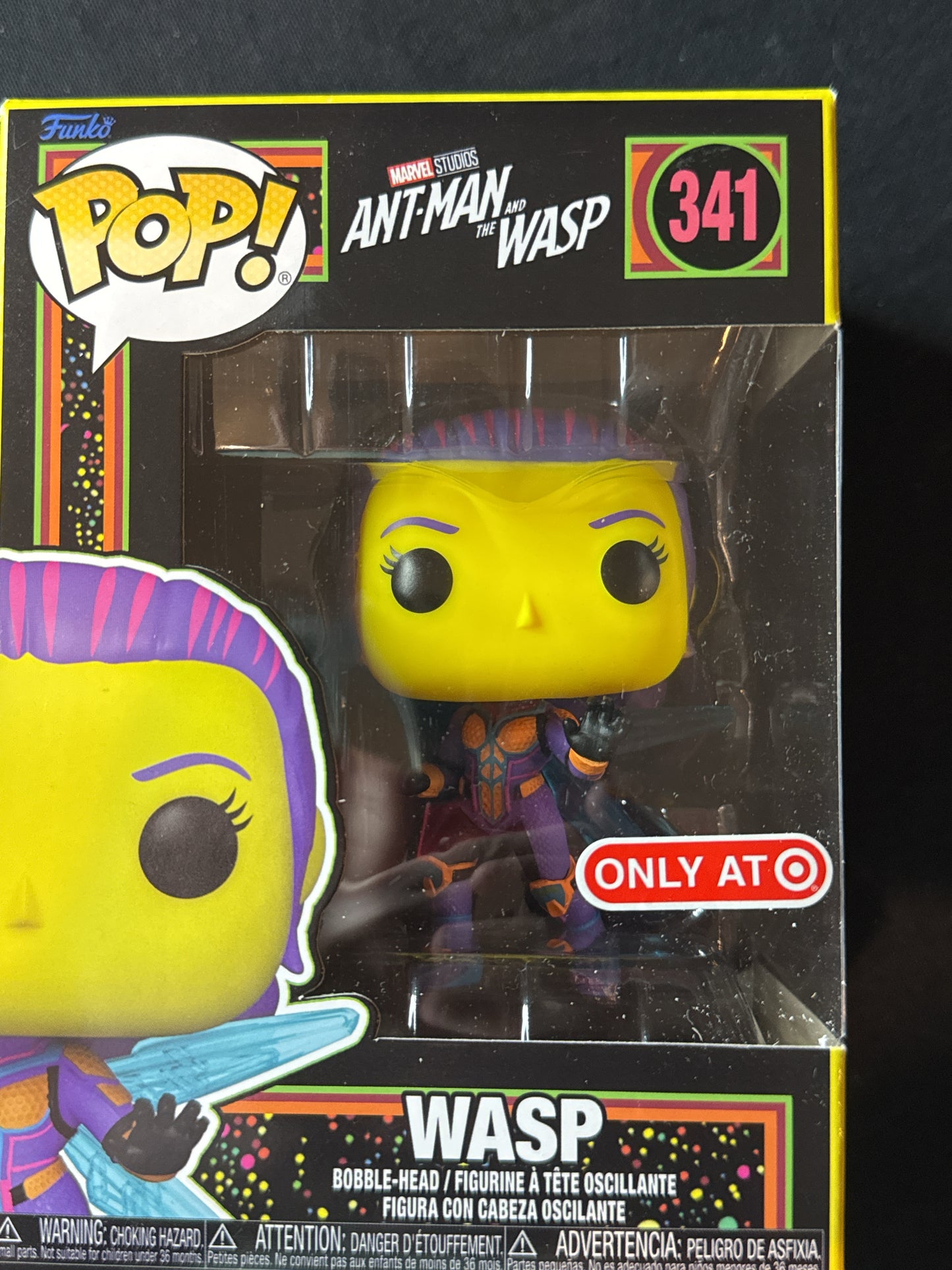 Funko Pop! Marvel Studios Ant-Man & The Wasp #341 Blacklight Wasp Bobble Head New in Box