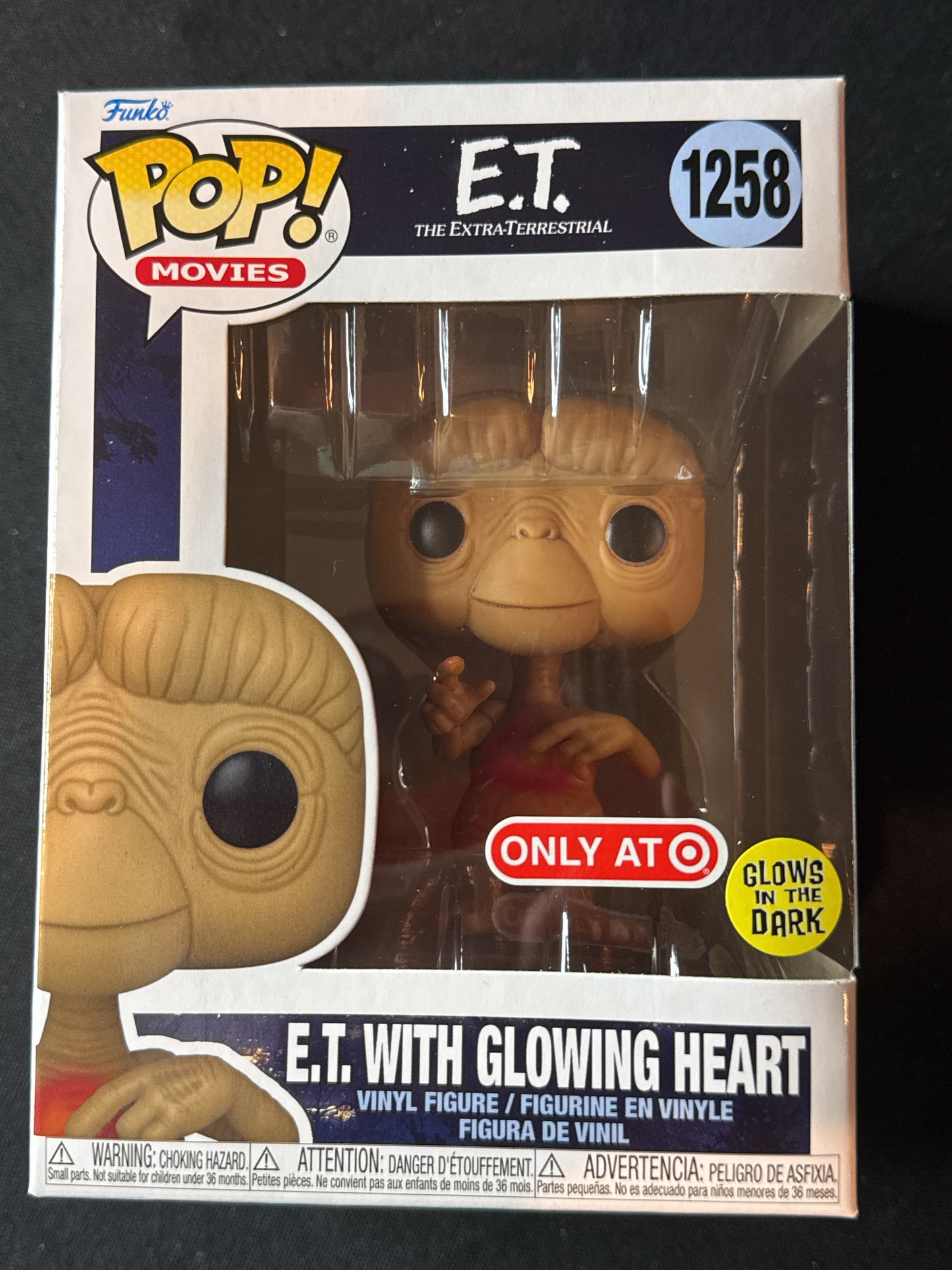 Funko Pop! Movies E.T. #1258 E.T. With Glowing Heart Vinyl Figure New in Box Target Exclusive