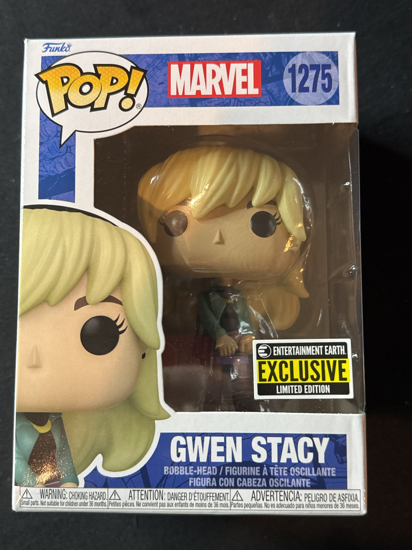 Funko Pop! Marvel #1275 Gwen Stacy Bobble Head Entertainment Earth Exclusive New in Box