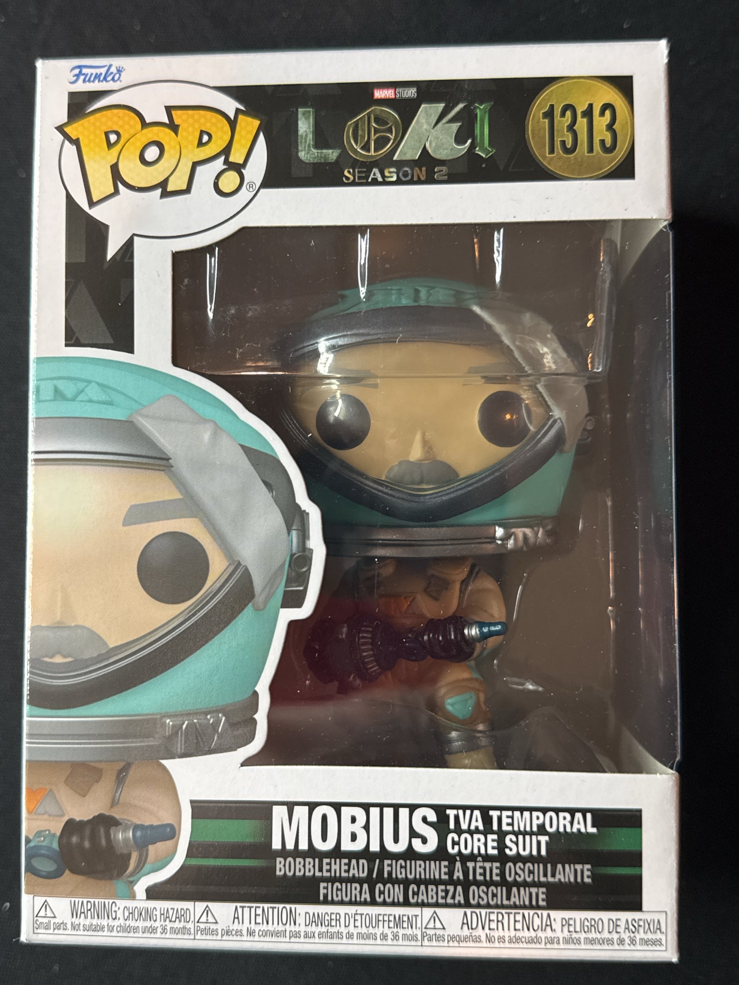 Funko Pop! Loki Season 2 #1313 Mobius TVA Temporal Core Suit Bobble Head New in Box