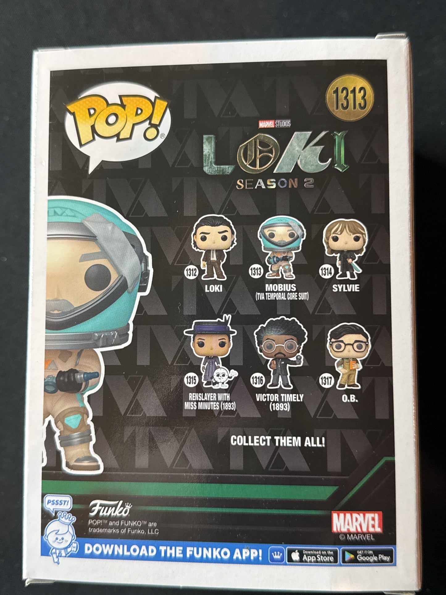 Funko Pop! Loki Season 2 #1313 Mobius TVA Temporal Core Suit Bobble Head New in Box