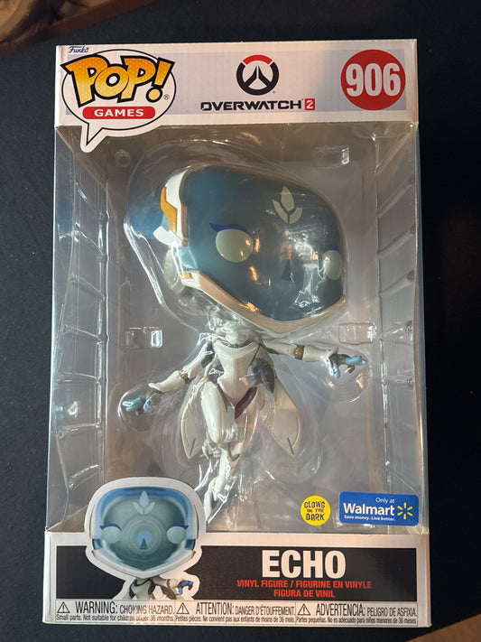 Funko Pop! Games Overwatch 2 #906 Echo Vinyl Figure Large Glows in Dark New in Box