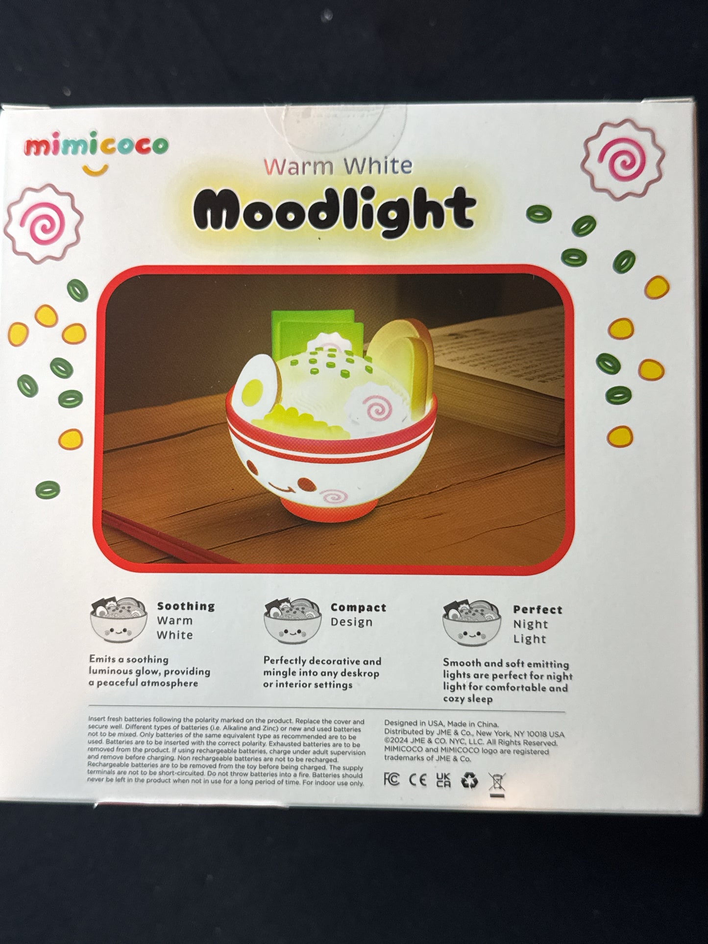 Mimicoco Warm White Moodlight Ramen Cup of Soup Wireless New in Box