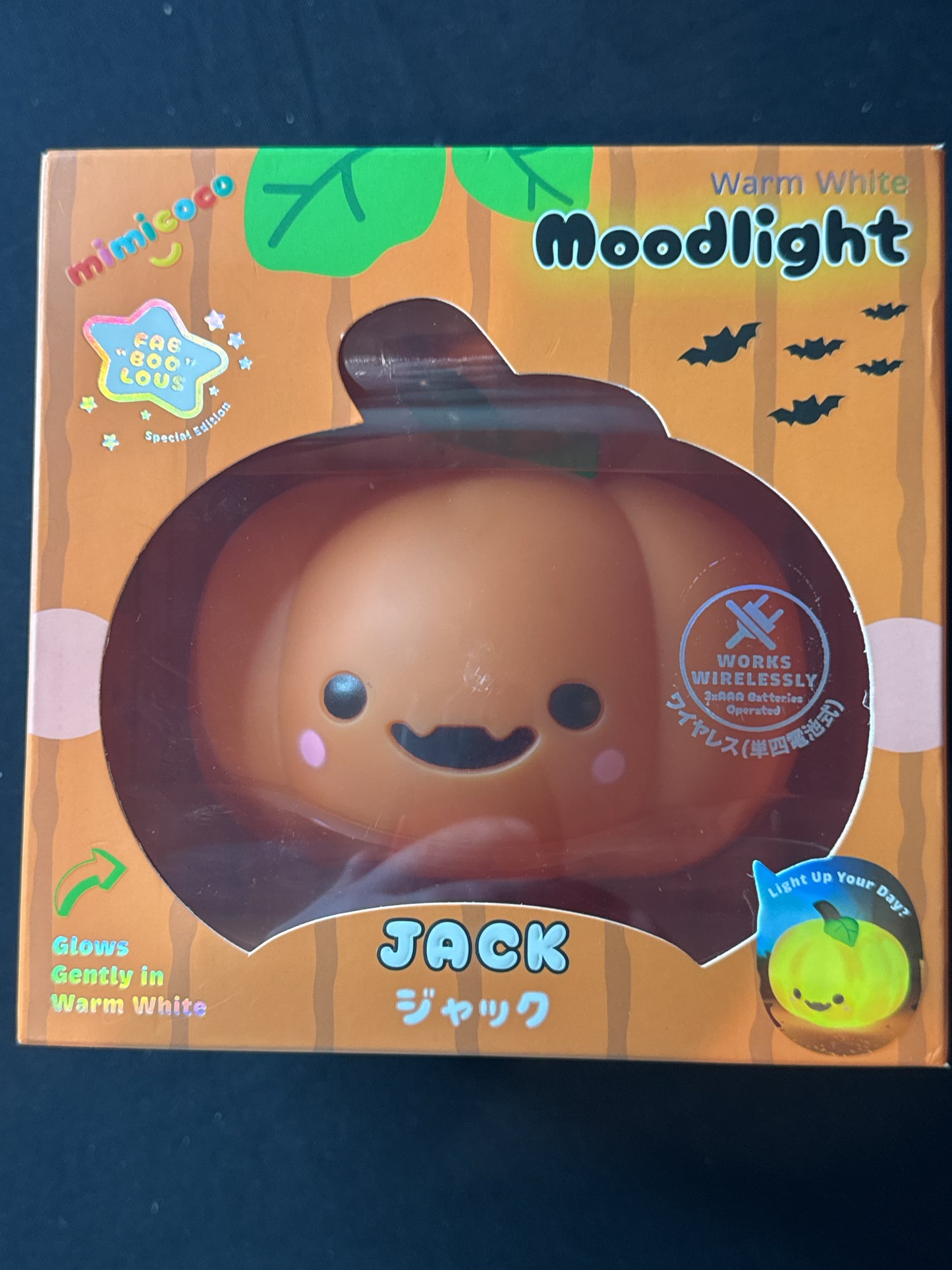 Mimicoco Warm White Moodlight Jack Pumpkin Nightlight Wireless New in Box