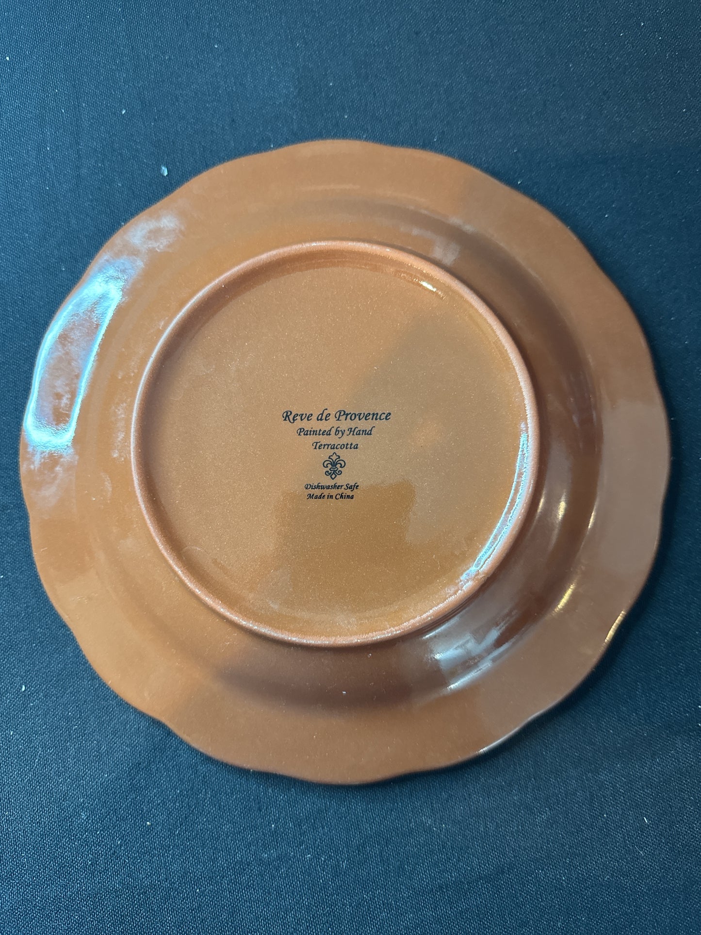 Reve De Provence "Terracotta" Hand Painted Salad Plate 8.5" Wide