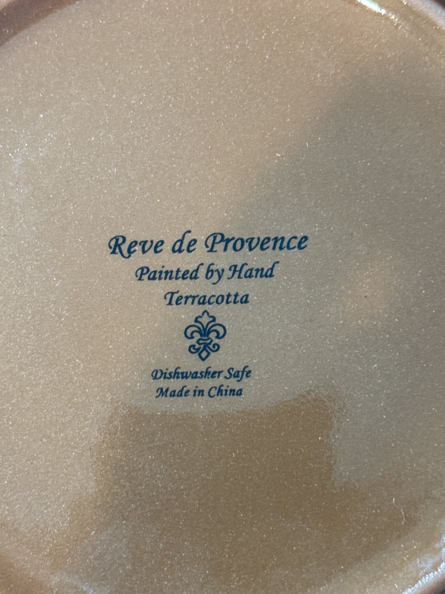 Reve De Provence "Terracotta" Hand Painted Salad Plate 8.5" Wide