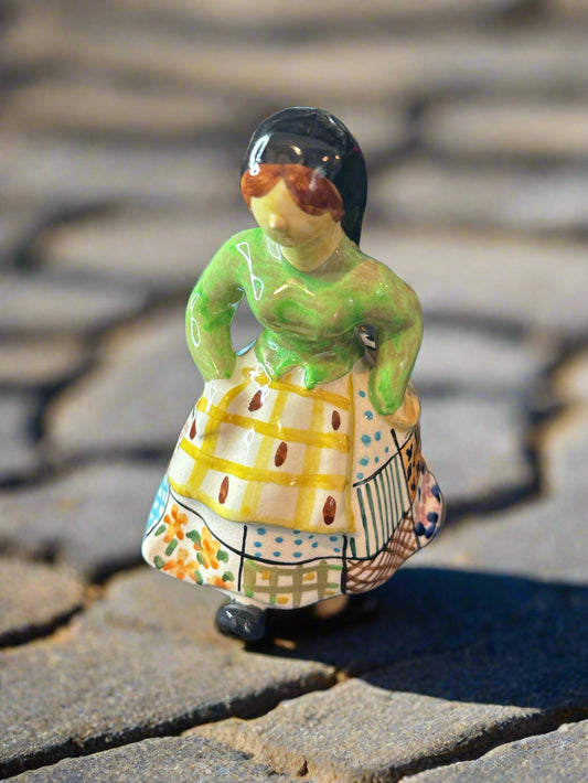 Secla Lady Figurine Portugal Hand Painted 4.75" Tall