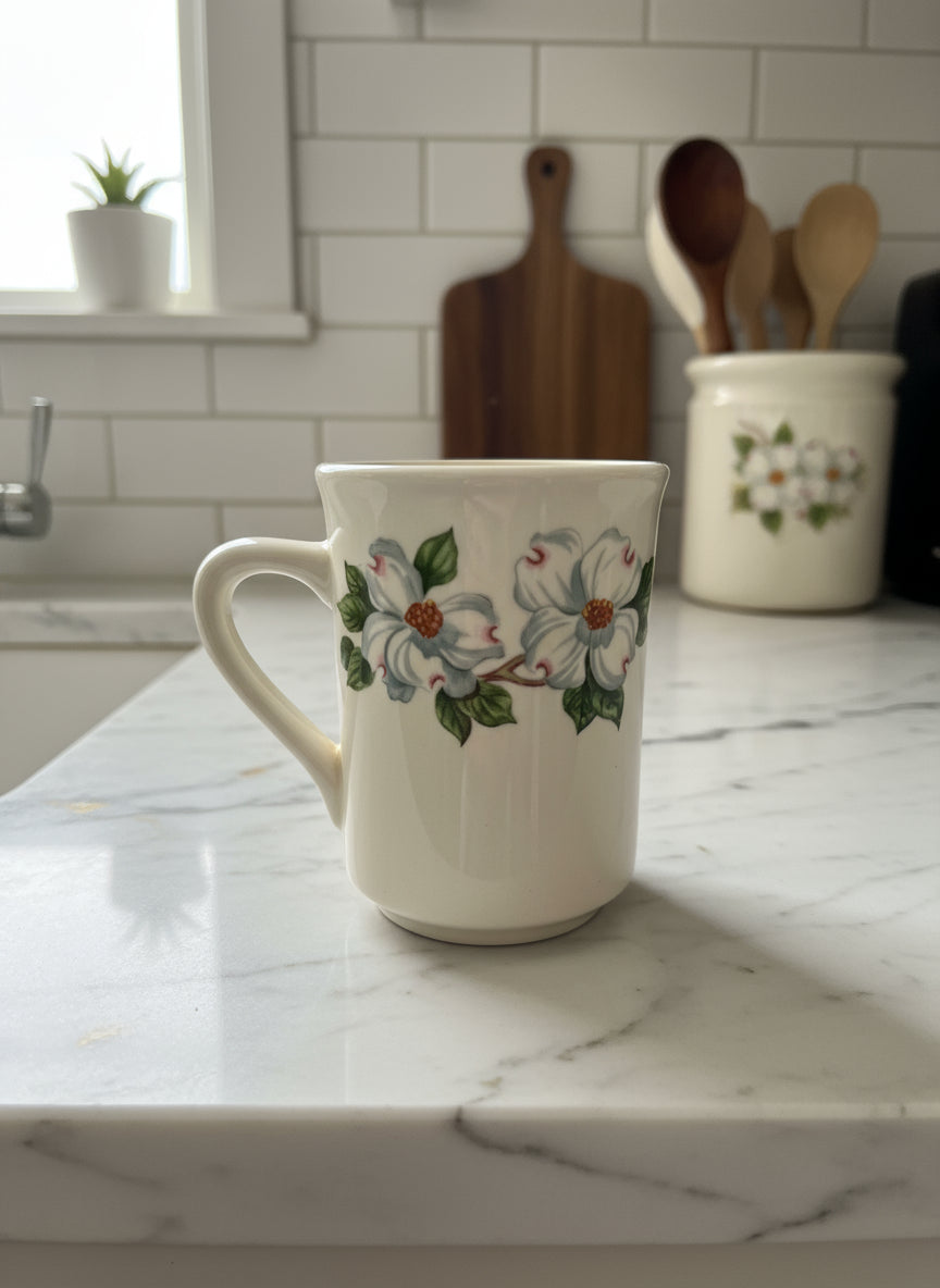 Syracuse Dogwood Pattern Coffee Cup Mug 3.75" Tall Restaurant Grade Rare Find