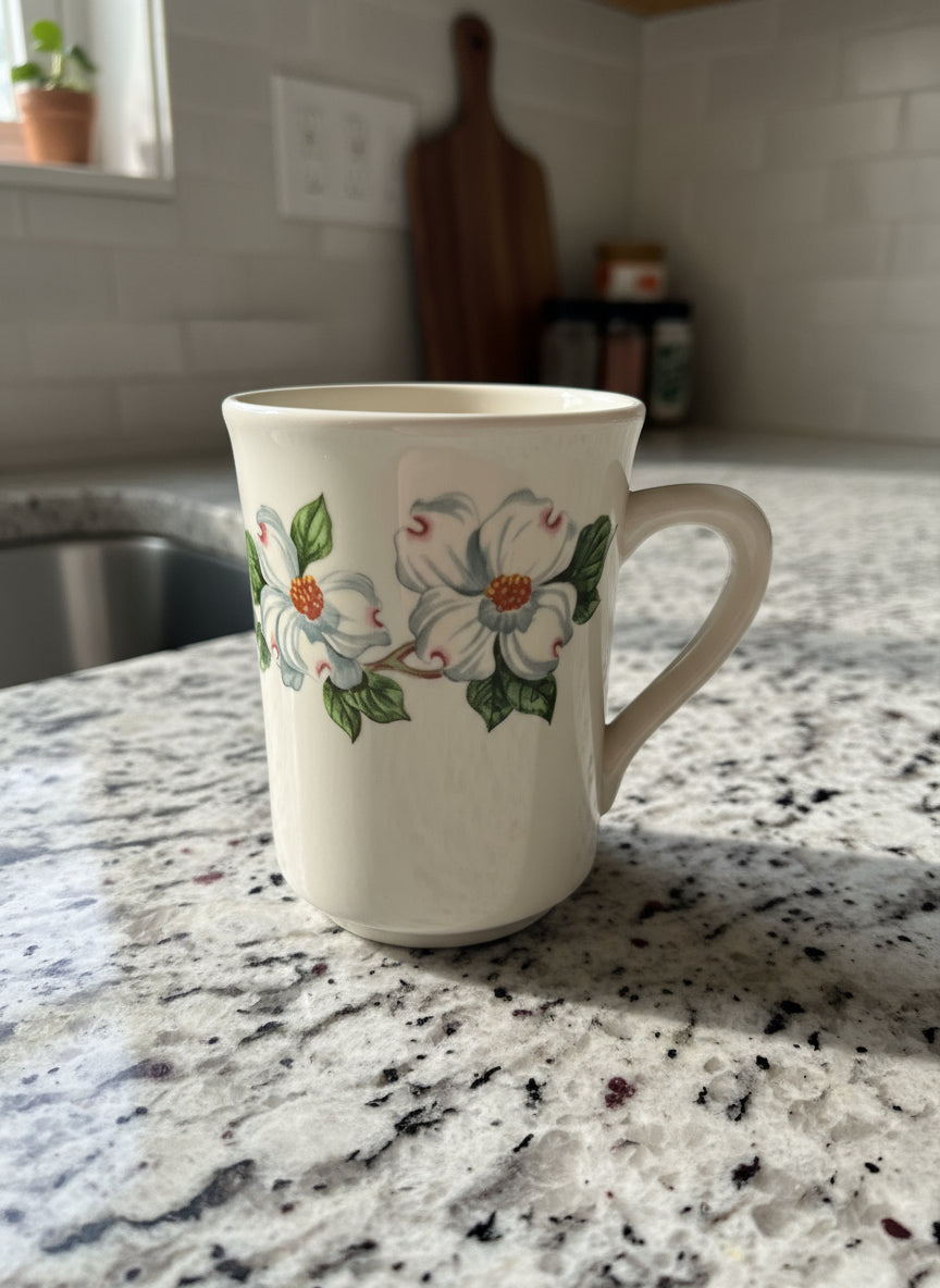 Syracuse Dogwood Pattern Coffee Cup Mug 3.75" Tall Restaurant Grade Rare Find