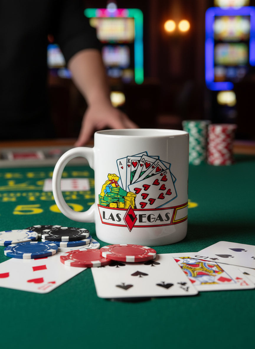 Las Vegas Coffee Cup Mug 3.75" Tall Vintage