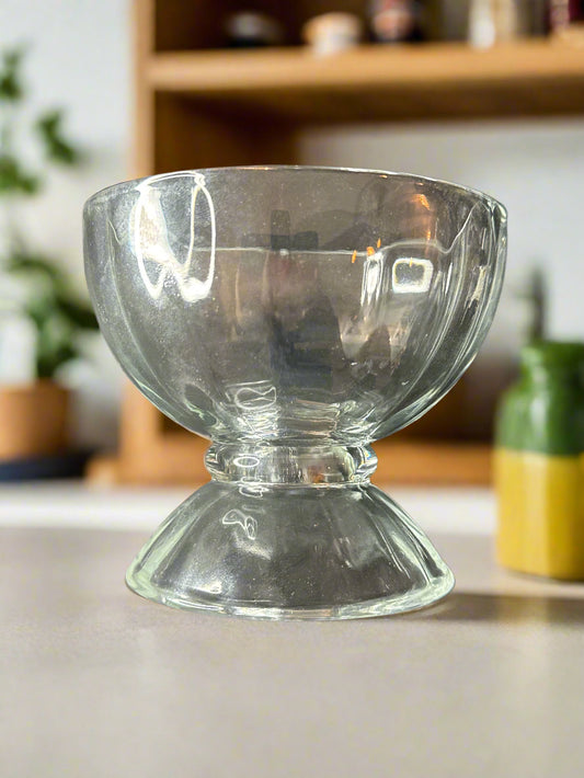 Vintage Libbey Clear Glass Footed Pedestal Large Ice Cream Sundae Bowl 15oz 4.5" Tall