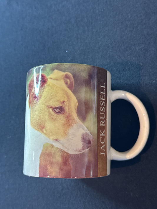 Coffee Cup Mug Jack Russell Terrier Dog Ceramic 12oz Breed Facts Made in USA 3.75" Tall