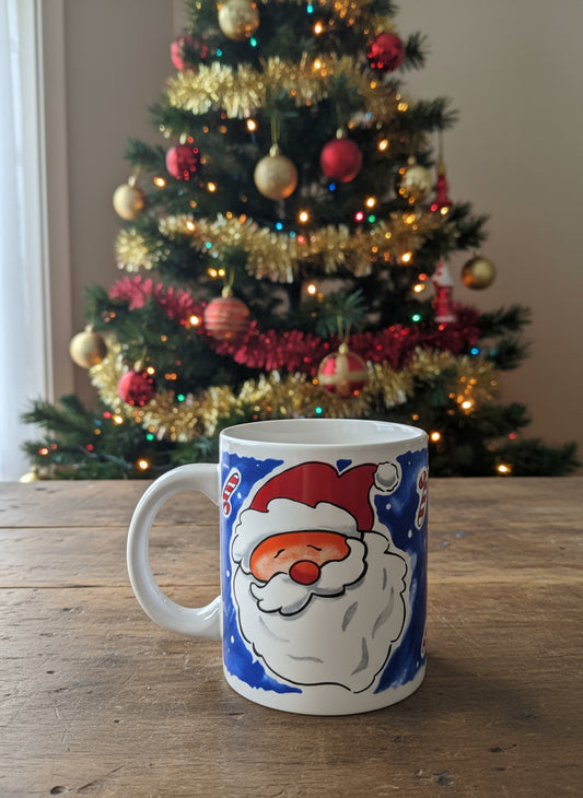 Vintage Santa Christmas Coffee Mug Cup 3 5/8" Tall