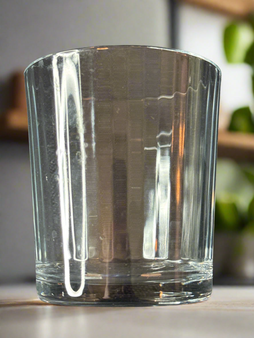 Pasabahce Illusion Pattern Double Old Fashioned Glass 3 7/8" Tall  x 3.5" Wide