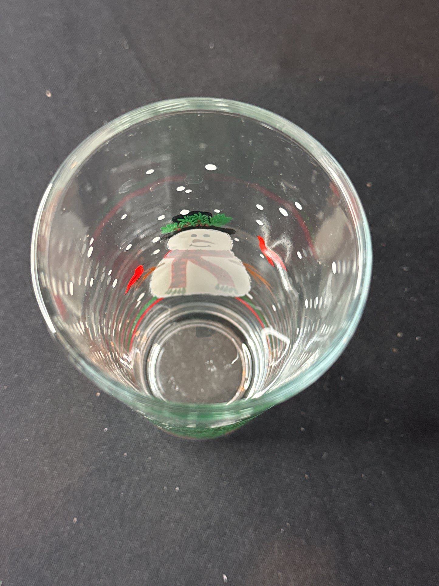 Vintage Snowman/Christmas Tree Glass 6" Tall